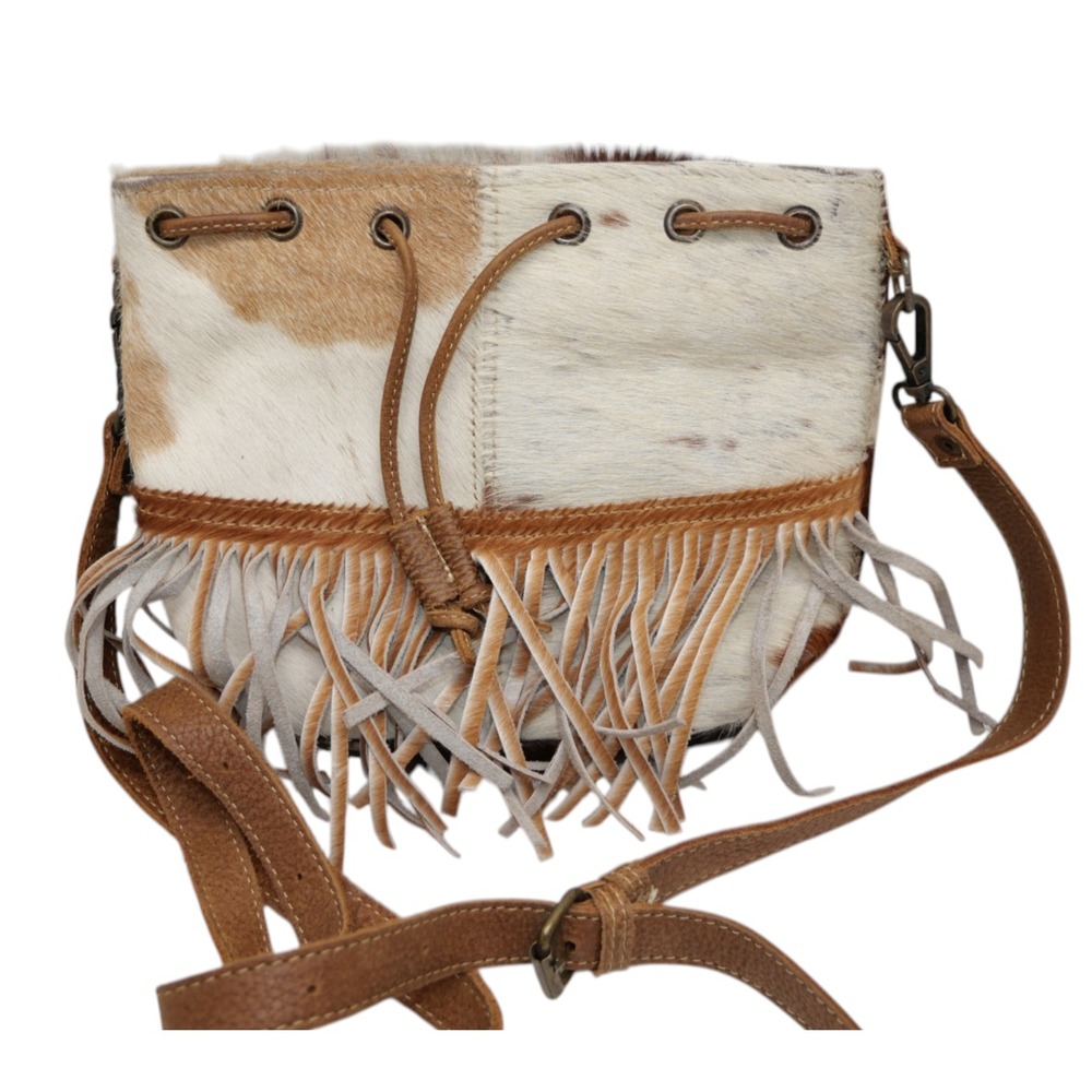 Myra Fringe Hair-on-Hide Crossbody Bag Western BoHo Festival